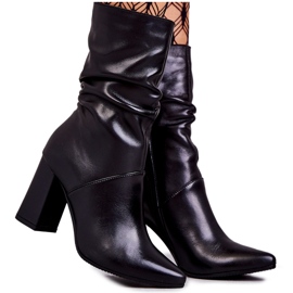 Stivali In Pelle Con Tacco Alto Laura Messi 2560 Nero