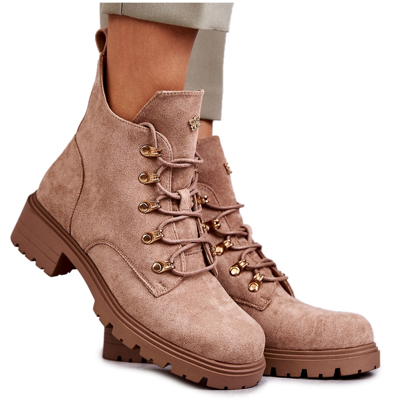 S.Barski Stivali classici da donna in pelle scamosciata beige Telma
