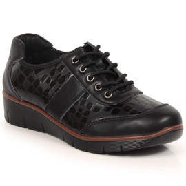 Scarpa stringata in pelle nera da donna Filippo nero