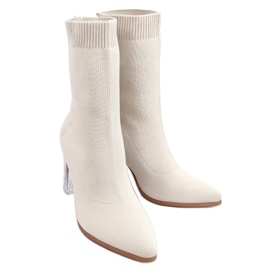 Stivaletti Carolyn Beige con tacco alto