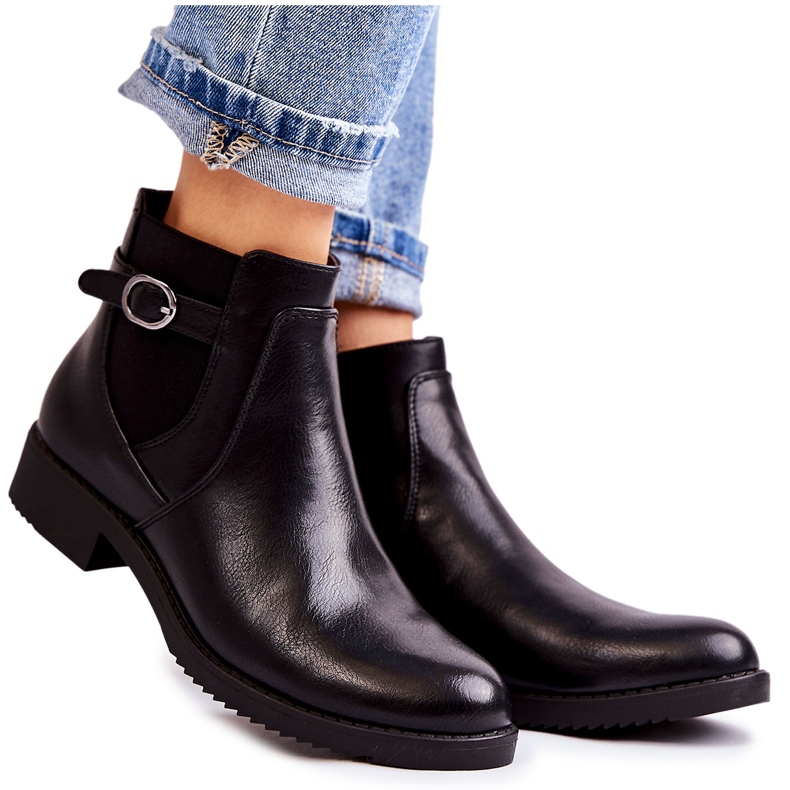 PJ1 Stivali caldi da donna Jodhpur Black Janette nero