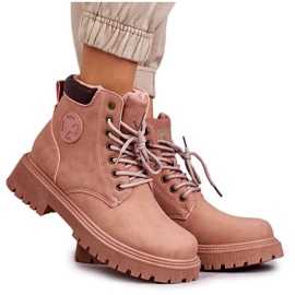 Stivali caldi in pelle rosa Felicia Trappers