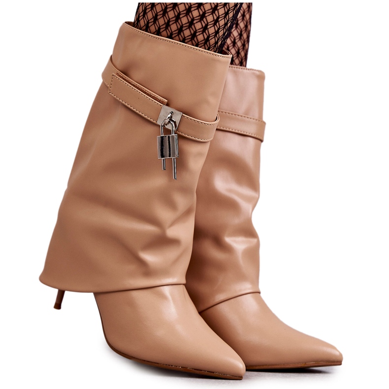 Stivaletti In Pelle Beige Steffi