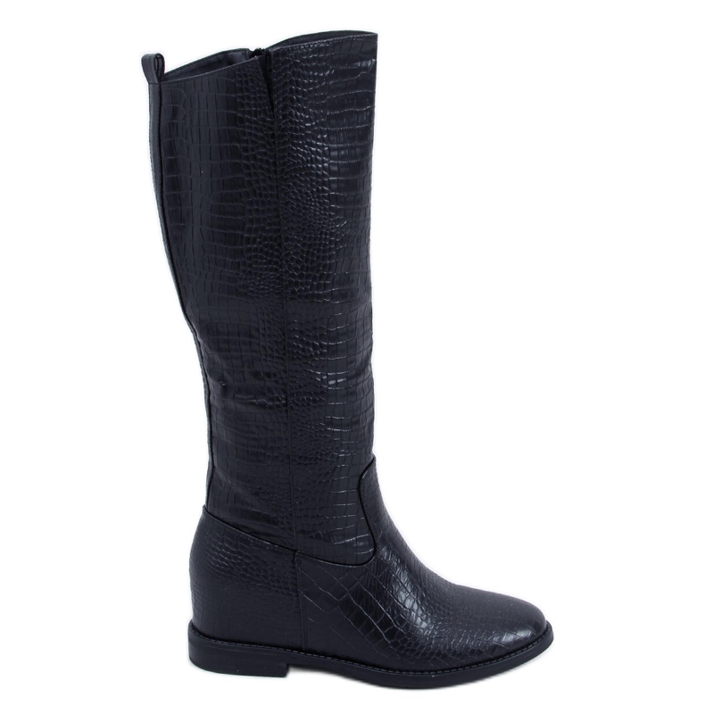 Stivali sulla zeppa nascosta Solange Black nero