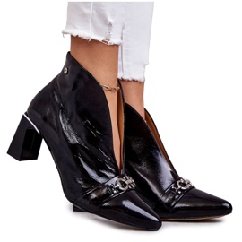 Stivali in pelle su un palo Maciejka Black 05262-01 nero