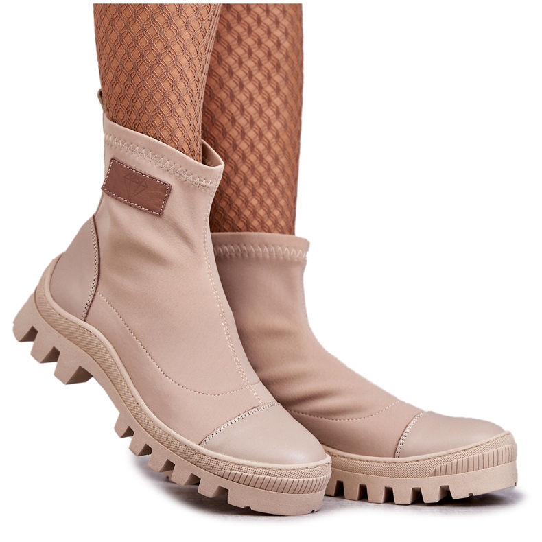 Stivali da donna in tessuto Nicole 2703 Beige