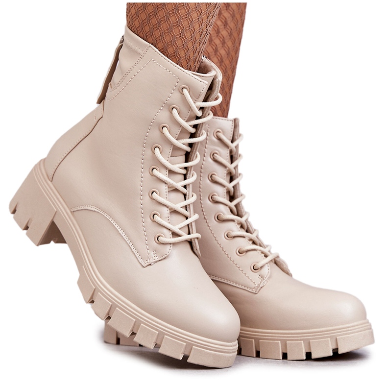 Vinceza Stivali In Pelle Con Cerniera Beige Tonje marrone