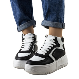 Sneakers alla caviglia Zetta bianche e nere bianco nero
