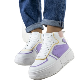 Sneakers alla caviglia Zetta bianche e viola bianco