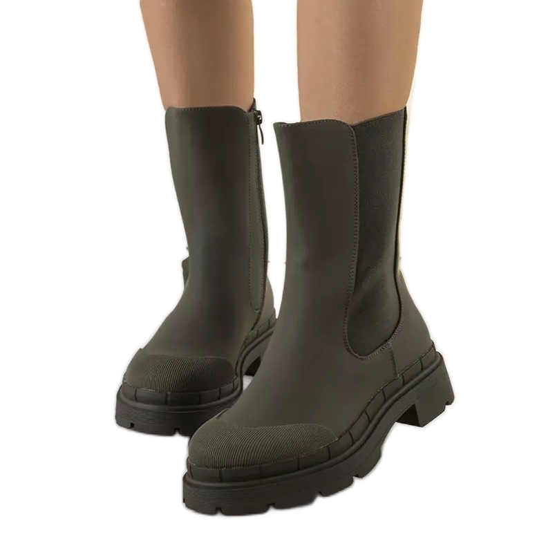 BM Stivaletti Antede verde opaco