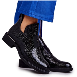 Vinceza Stivali laccati con intagli su tacco piatto Black Eunice nero