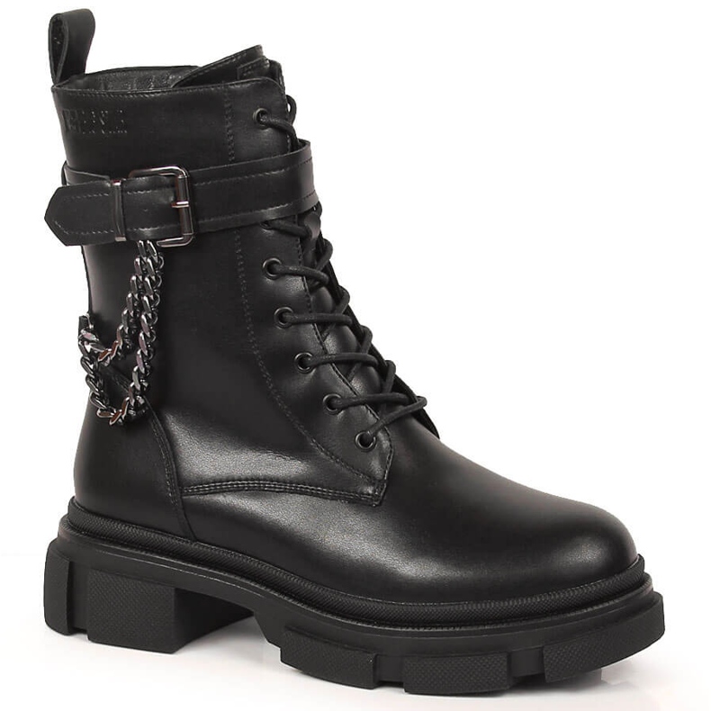 Borse da donna in pelle nera con catena, Big Star nera riscaldata KK274486 nero