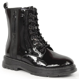 Stivali da donna in pelle verniciata nera con Big Star isolata nera KK274489 nero