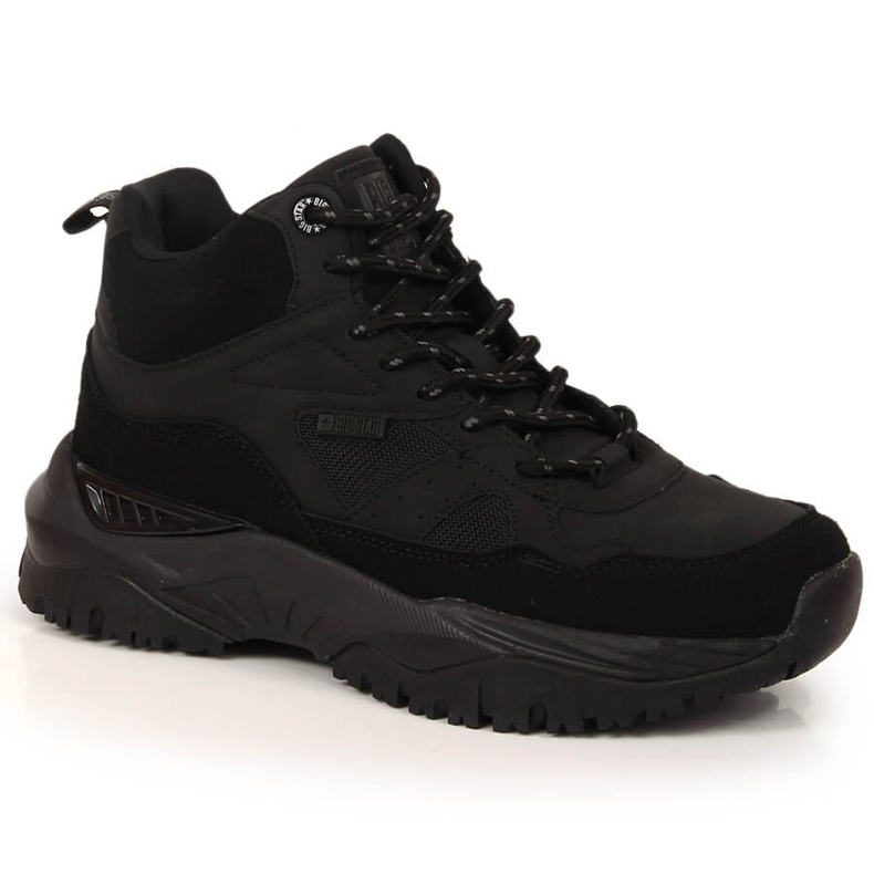 Black Big Star KK274356 stivali neri da donna con plateau nero
