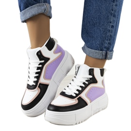 Sneakers Zetta alla caviglia nere e viola nero