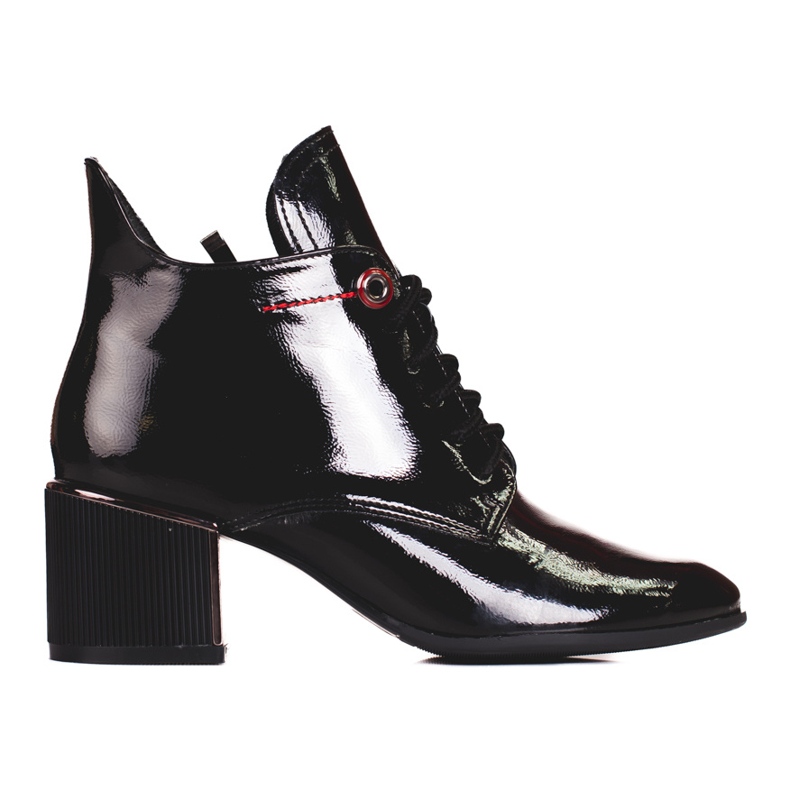 Eleganti stivali stringati Shelovet da donna nero