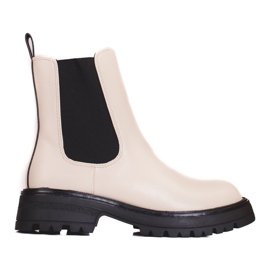 Stivali da donna Shelovet Jodhpur beige sulla piattaforma