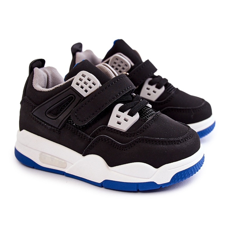 FR1 Scarpe Sportive per Bambini in Pelle Nera e Navy Marisa nero blu