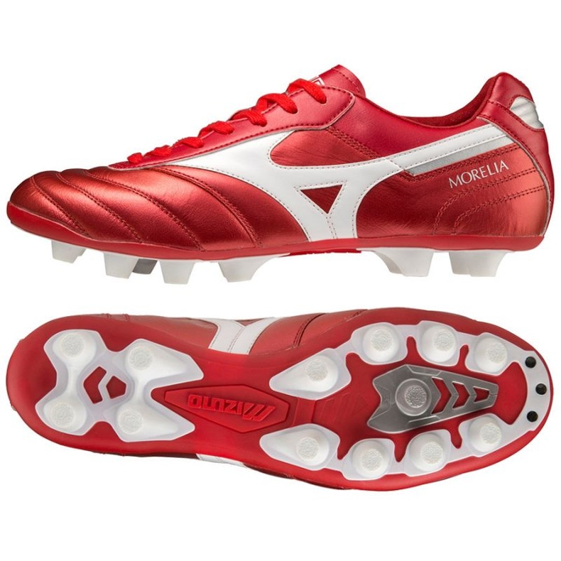 Scarpe da calcio Mizuno Morelia Ii Elite Md M P1GA221260 rosso arance e rosse