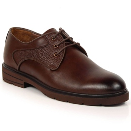 Scarpe stringate da uomo in pelle marrone Kingle
