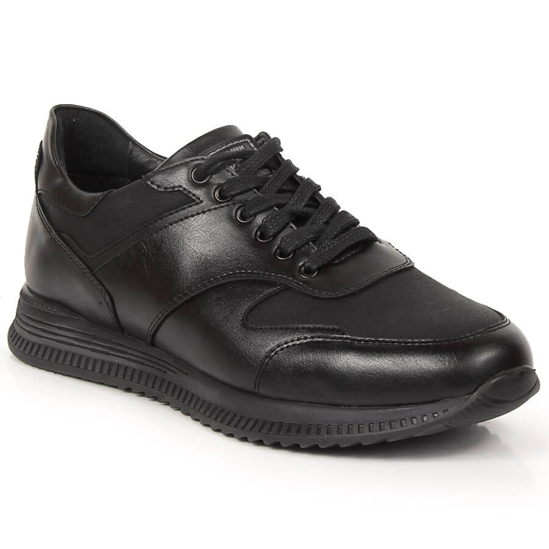 Scarpe casual da uomo in pelle nera Kingle nero