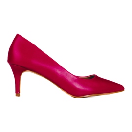 Décolleté da donna rosa su un tacco basso Shelovet