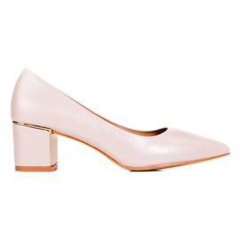 Décolleté beige da donna su un palo basso Shelovet
