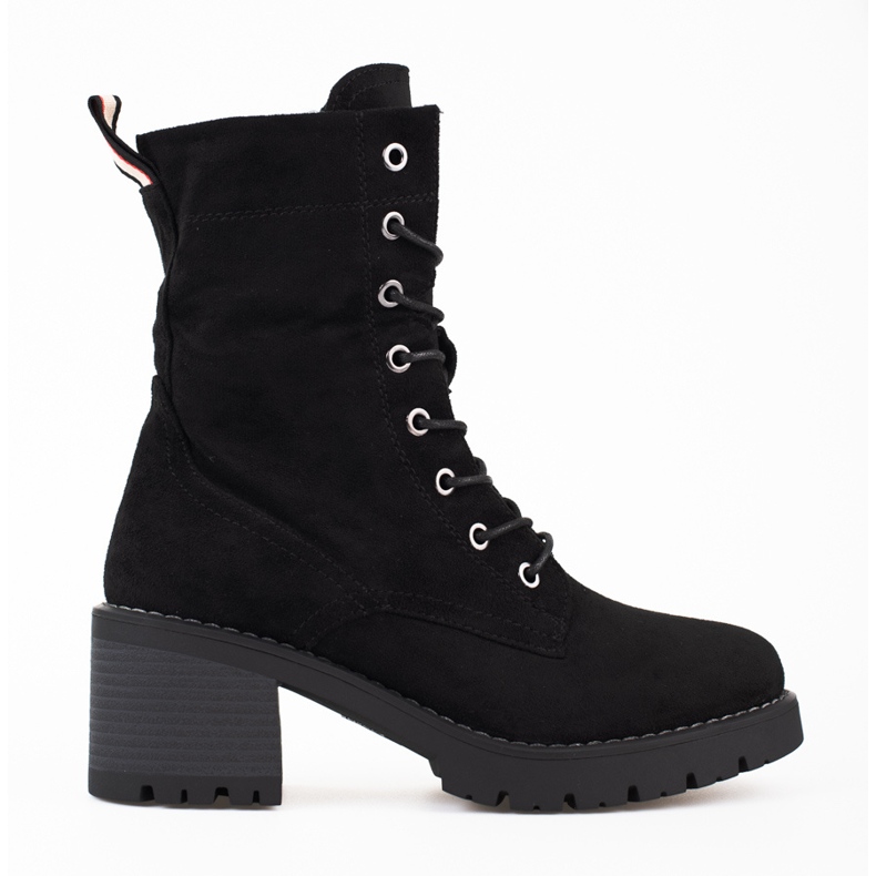 Stivaletti Shelovet da donna con lacci in suede nero