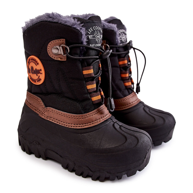 Scarponi da neve isolati per bambini neri Lee Cooper LCJ-21-44-0524 nero