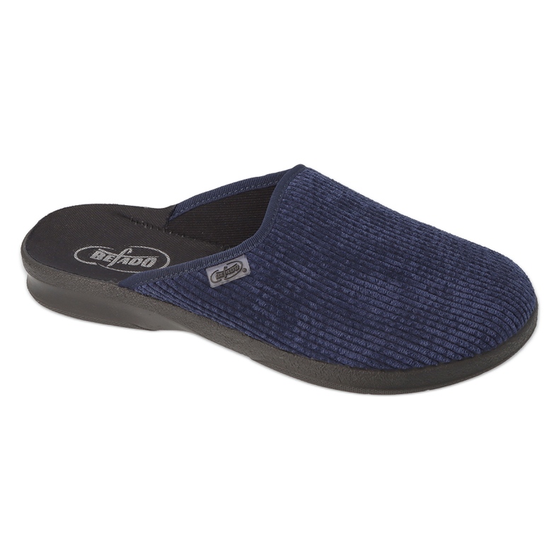 Ciabatte da uomo in pu Befado 548M029 velluto a coste blu navy