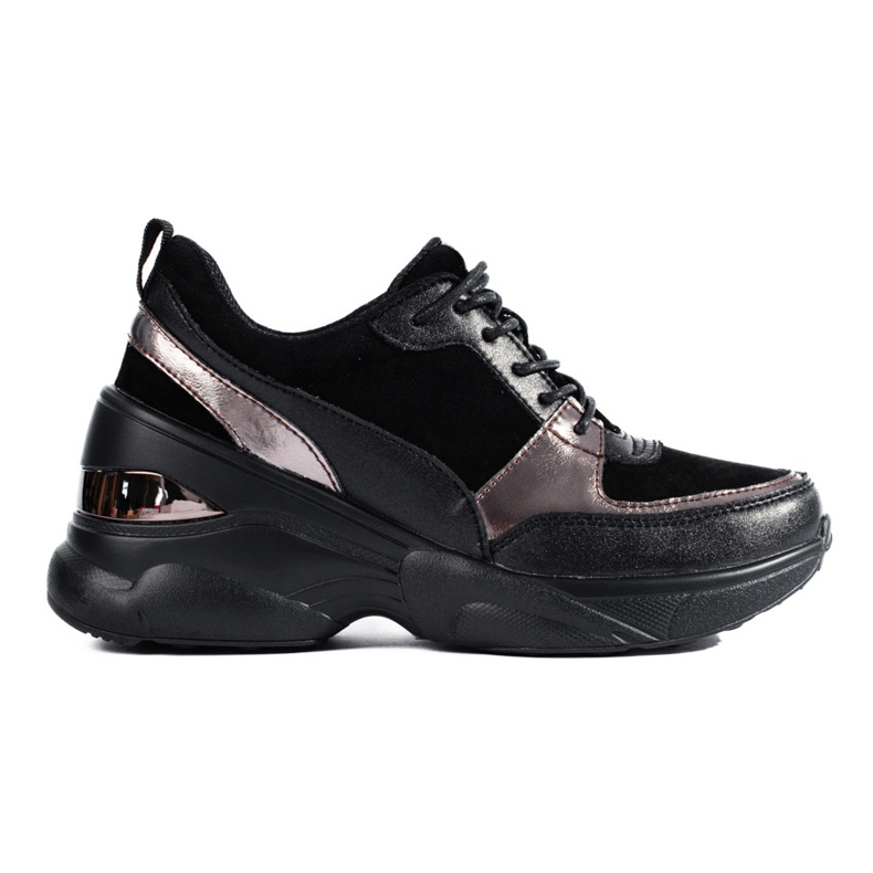 Sneakers da donna in pelle nera Shelovet nero