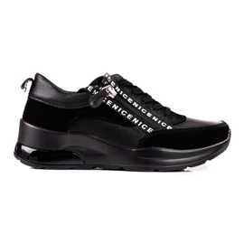 Sneakers da donna in pelle con cerniera Shelovet nero