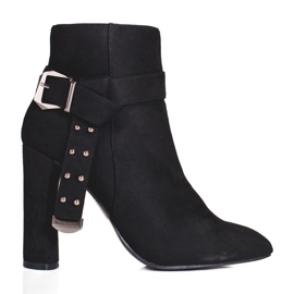 Stivali da donna sul palo realizzati in suede ecologico Shelovet nero