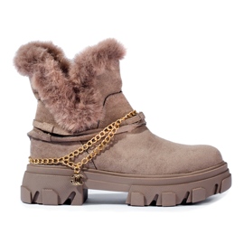 Stivali da donna in suede sulla piattaforma Shelovet marrone