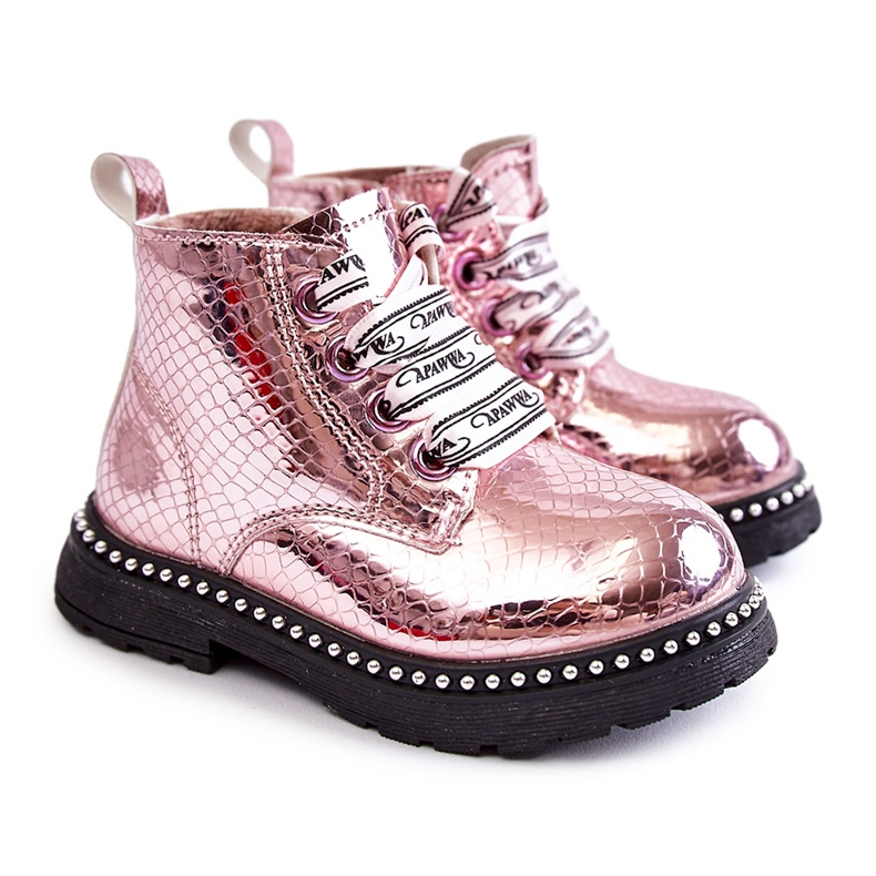 PA1 Stivali in pelle calda per bambini Dottie rosa