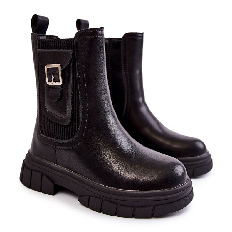 Stivali Alti In Pelle Da Ragazza Neri Shelby nero