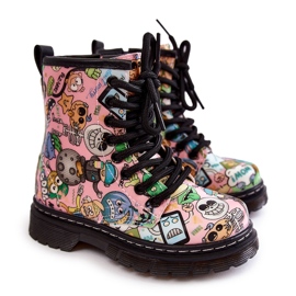 FR1 Stivali caldi per bambini Stampa Dexi rosa multicolore