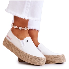 Espadrillas Da Donna Sulla Piattaforma Cross Jeans JJ2R4013C Bianco bianca