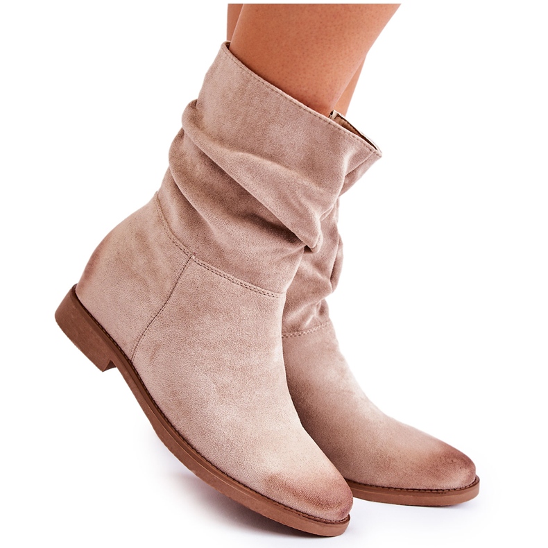 PG1 Stivali Alti Da Donna In Pelle Scamosciata Beige Venis CH2180