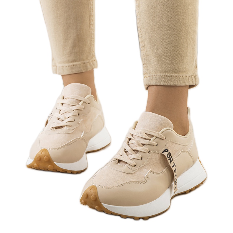 Sneakers beige con catena Samina