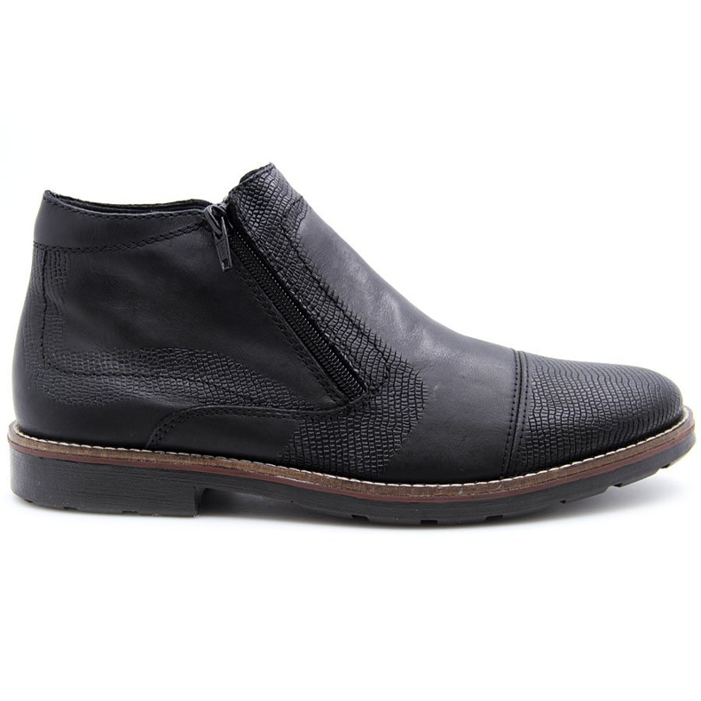 Stivali da uomo in pelle isolante Rieker 35381-00 nero