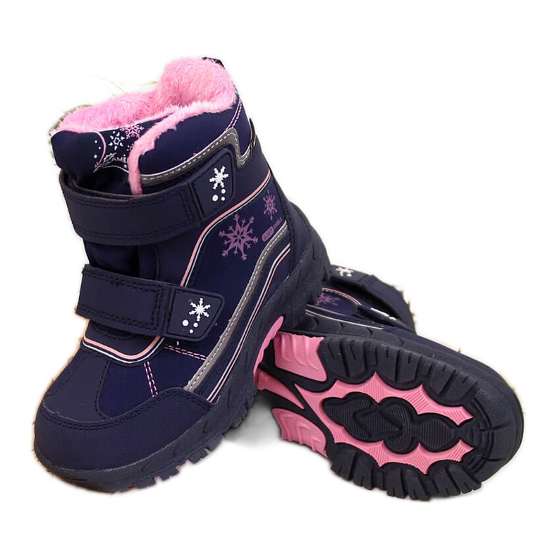 Doposci da bambina impermeabili American Club blu navy velcro