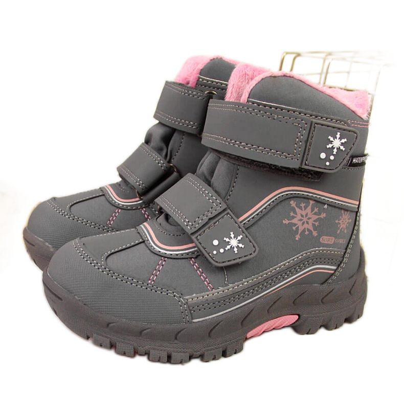 Doposci da bambina grigio American Club chiusura strappo