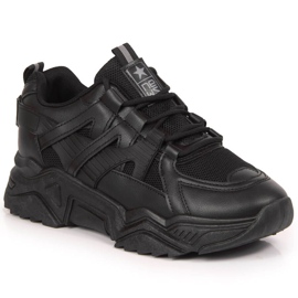 News Scarpe sportive da donna su suola spessa nera NOVITA' nero