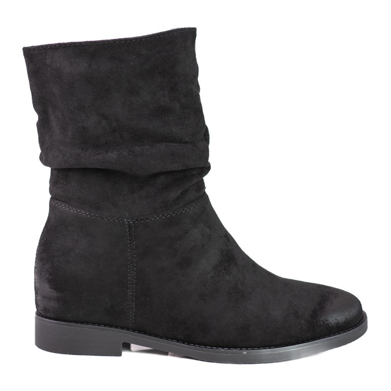 Stivali da donna in suede con zeppa Shelovet nero