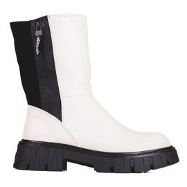 Stivali alti da donna di colore bianco e nero bianca