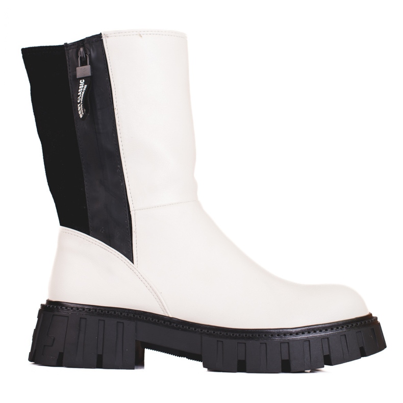 Stivali alti da donna di colore bianco e nero bianca