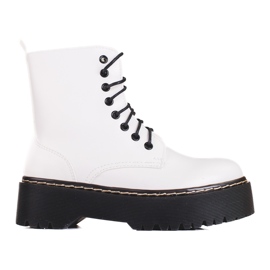 Borse Shelovet bianche da donna allacciate sulla piattaforma bianco