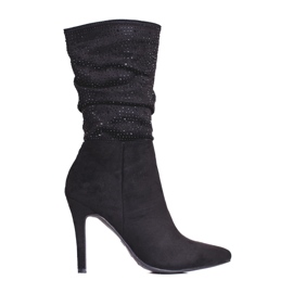 Eleganti stivali da donna su tacco Shelovet nero