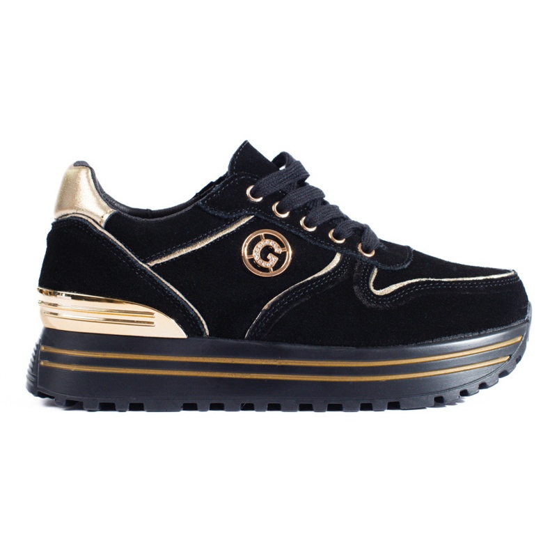 Sneakers nere da donna sulla piattaforma nero